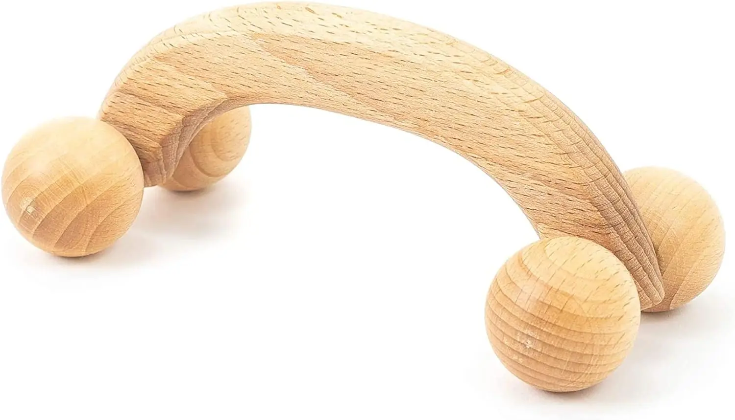 

Wood Back Massager with Smooth Rollers – Relieves Muscle Tension, Improves Skin, 7x3 inches
