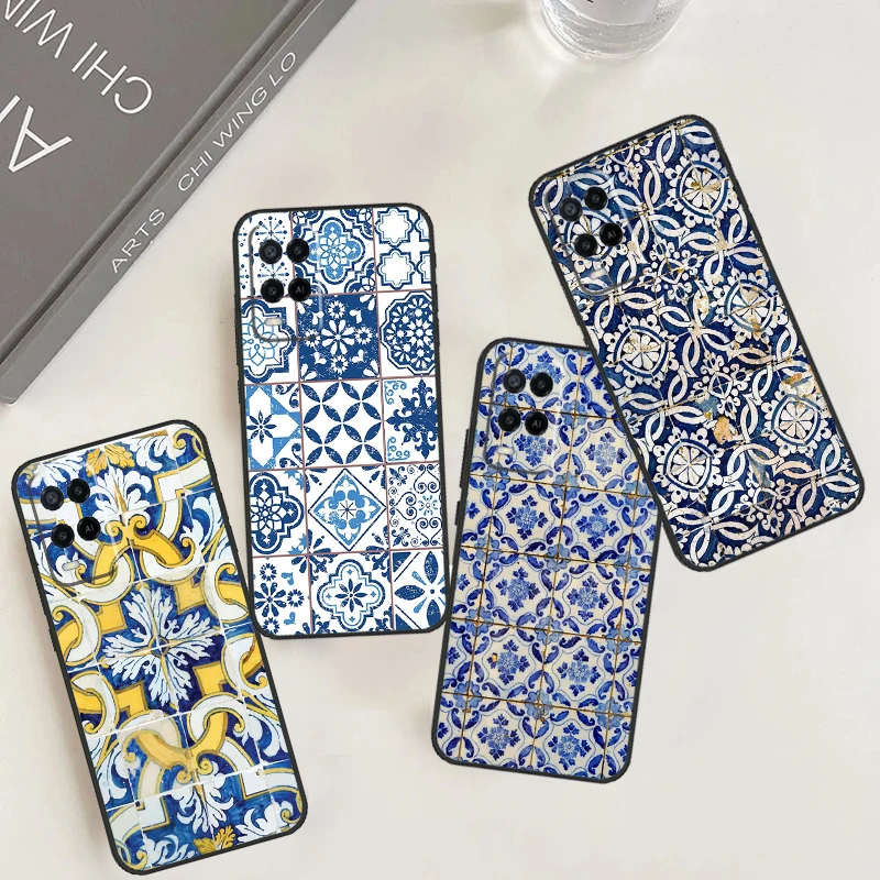 Portuguese Tiles For OPPO A78 A98 A58 A5 A9 A53 A17 A57 A77 A16 A76 A96 A54S A74 A94 A15 A52 A72 A93 Case