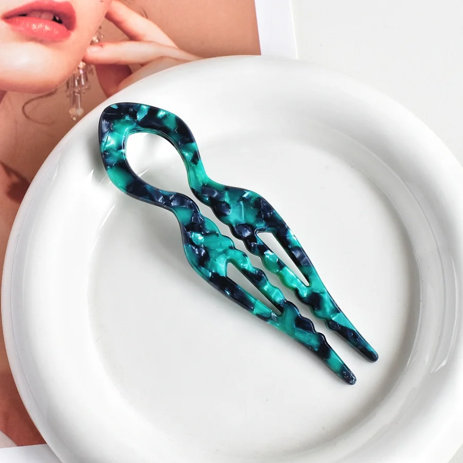 1 Stück Acryl-Fischschwanz-U-förmige Haarnadel - Französische Twist-Haarnadel - Lazy Bun Haarnadel - Geeignet für alle Haartypen – Detail 7