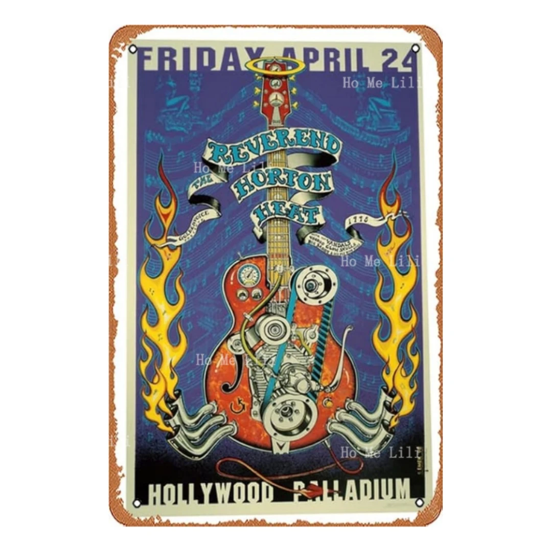 Muecddoa Emek 1998 Rev. Horton Heat Concert Poster Sarcastic Metal Tin Sign Wall Decor Man Cave Bar Garage Decor Vintage Posters