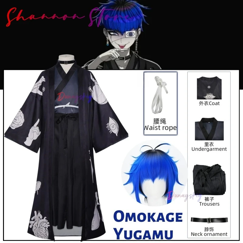 

Game The Hundred Line -Last Defense Academy- Omokage Yugamu Cosplay 크리스마스 의상 Japanese-style Kimono Wig Man Woman Halloween Suit