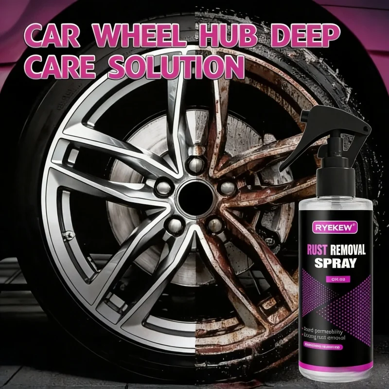 Car Wheels Rim Cleaner Multi Purpose Rust Remover Brake Paint Protect Metal Dust Iron Powder Remover Car Care Chrome Spray