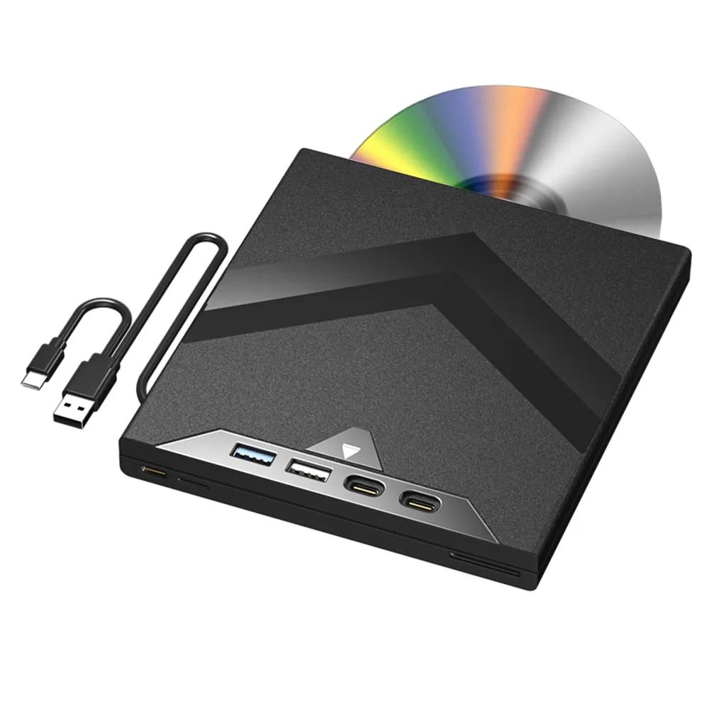 

Внешний привод CD/DVD 7 в 1, для ноутбука, ПК, присоска, CD-DVD-плеер, записывающее устройство, совместимое с Windows 11 10 MAC OS