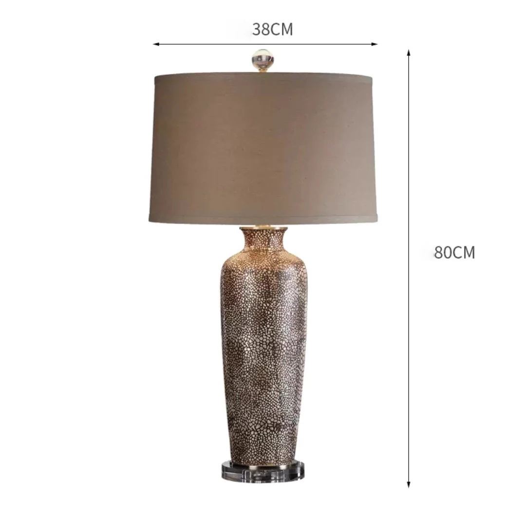 مصباح طاولة سيراميك يدوي حديث لغرفة النوم وغرفة المعيشة بتصميم فني أنيق #5