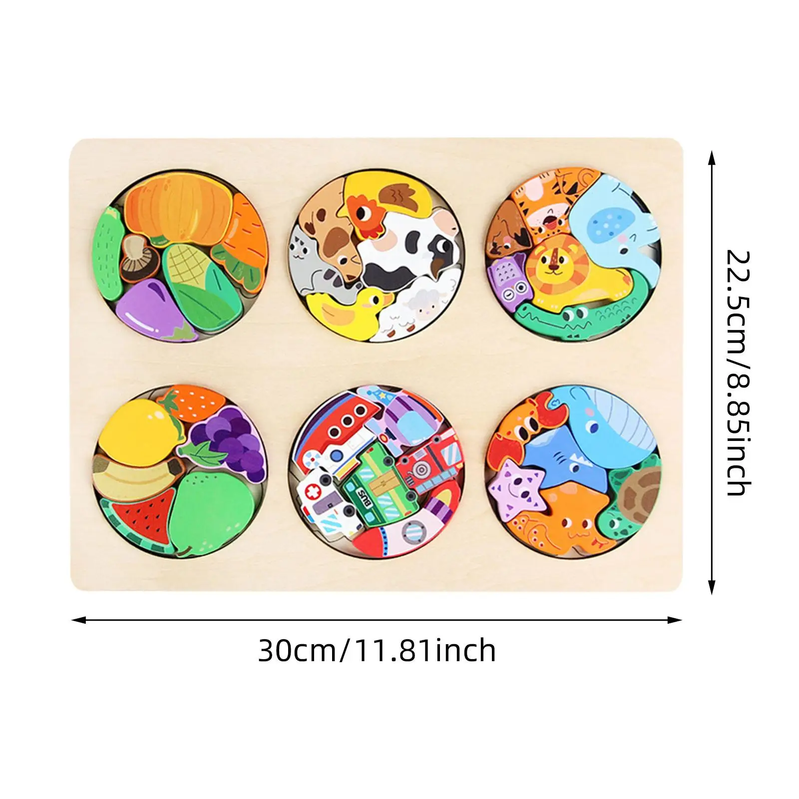 Puzzle in legno per bambini Abilità motoria fine Attività educativa portatile Apprendimento prescolare Illuminazione per ragazzi e ragazze dai 1 ai 3 anni