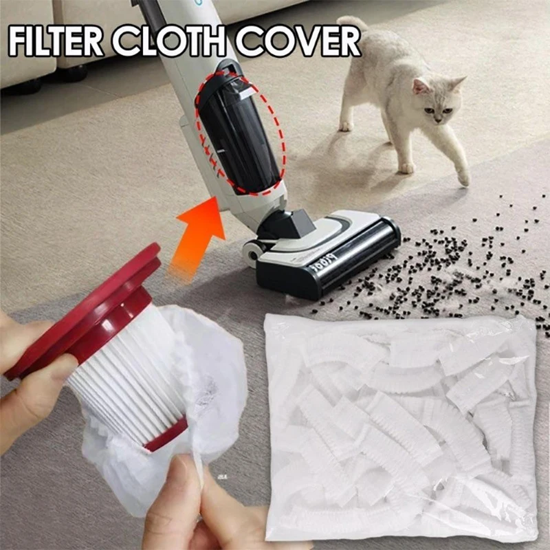 【K】50/100Pcs Disposable Vacuum Cleaner Filter Mesh Durable Mesh Net Dust Collection Filter Cover Accessories For Vacuum Cleaner