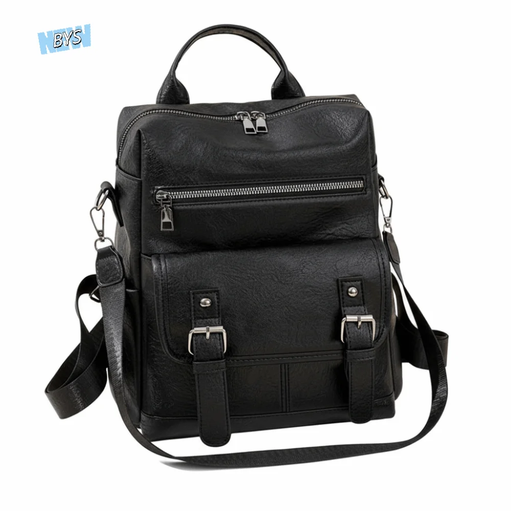 PU Peather Student Backpack Multifunctional Large Capacity Student School Bag Soft Anti Splash Water Mommy Shoulder Bag