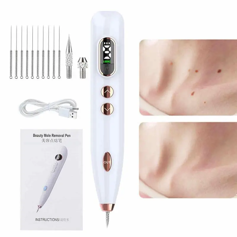 Stylo électronique d'élimination des grains de beauté, machine de réparation des cicatrices de la peau du visage, point domestique, stylo d'élimination des taches de rousseur pour les taches sombres