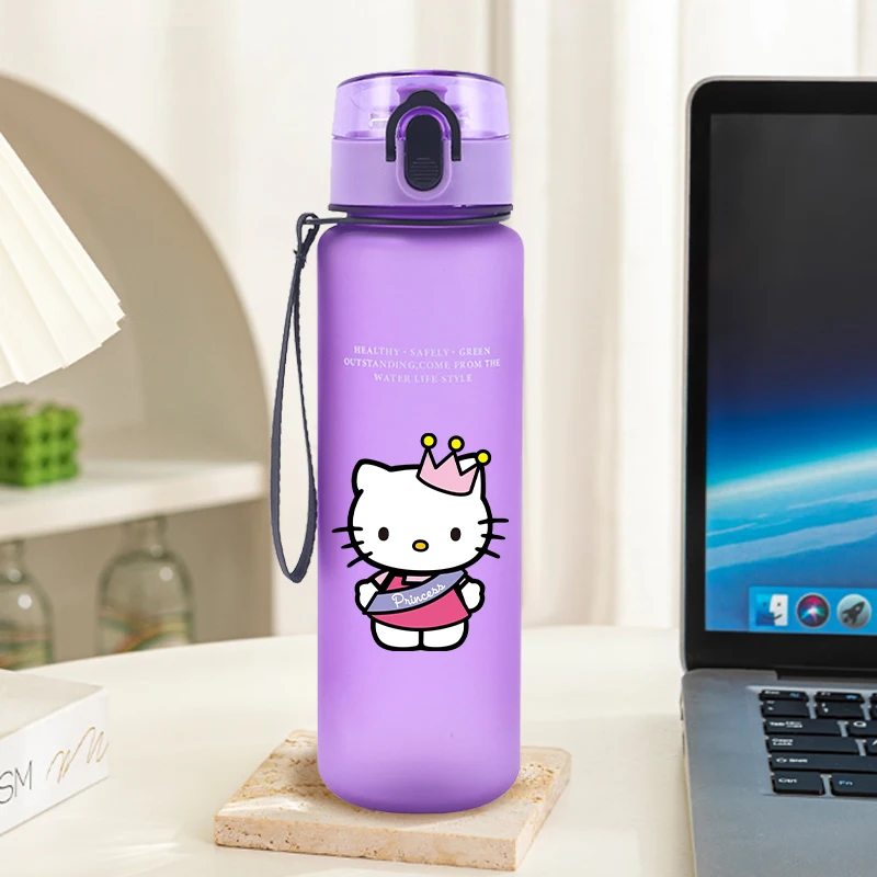 650ml sanrio olá kitty garrafa de água moda portátil chaleira esportiva bonito cor sólida y2k impressão portátil esportes viagem jarro presentes