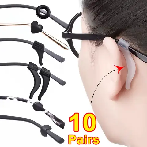 20pcs Anti-slip 실리콘 귀 그립 안경 안경 다리 귀고리 스토퍼 브래킷 패스너 액세서리 템플 팁 안경 홀더