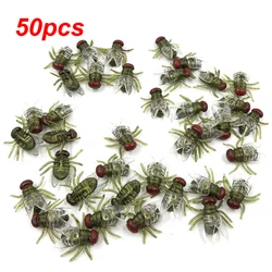 50Pcs Funny Animal Models Fake Flies Plastic Simulated Insect Fly Bugs Scary Disgusting Joke Toys Prank Halloween Party Favors