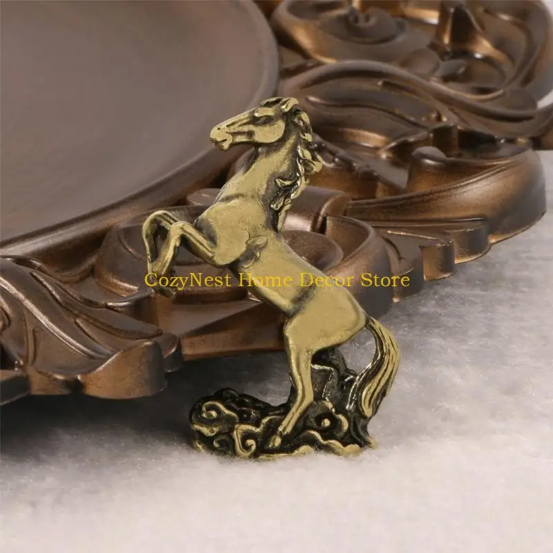 92MF Brasses Horse Statue Representing Prosperity for Home Office Fengshuis Decoration
