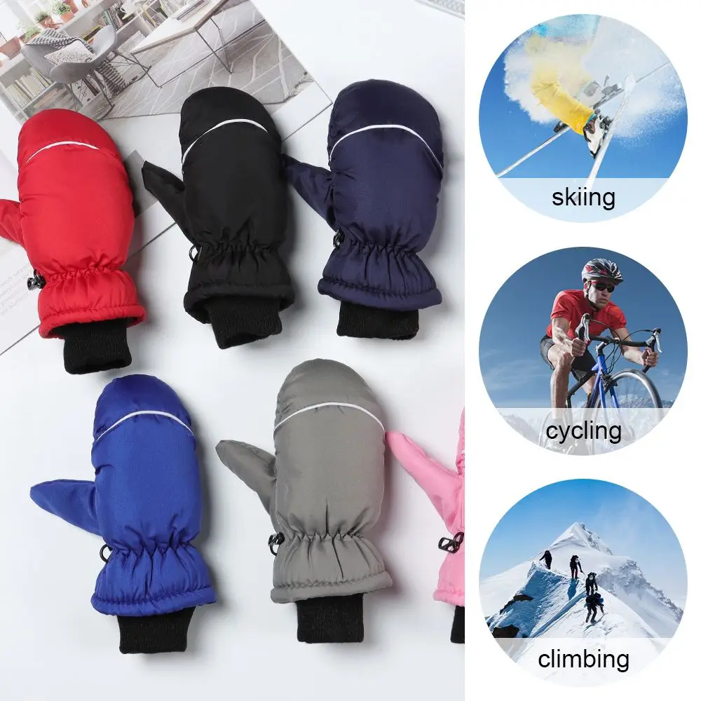 Comfortable Windproof Waterproof Thicken Warm Winter Must Children Ski Gloves Outdoor Riding Snow Snowboard Long-sleeved Mitten