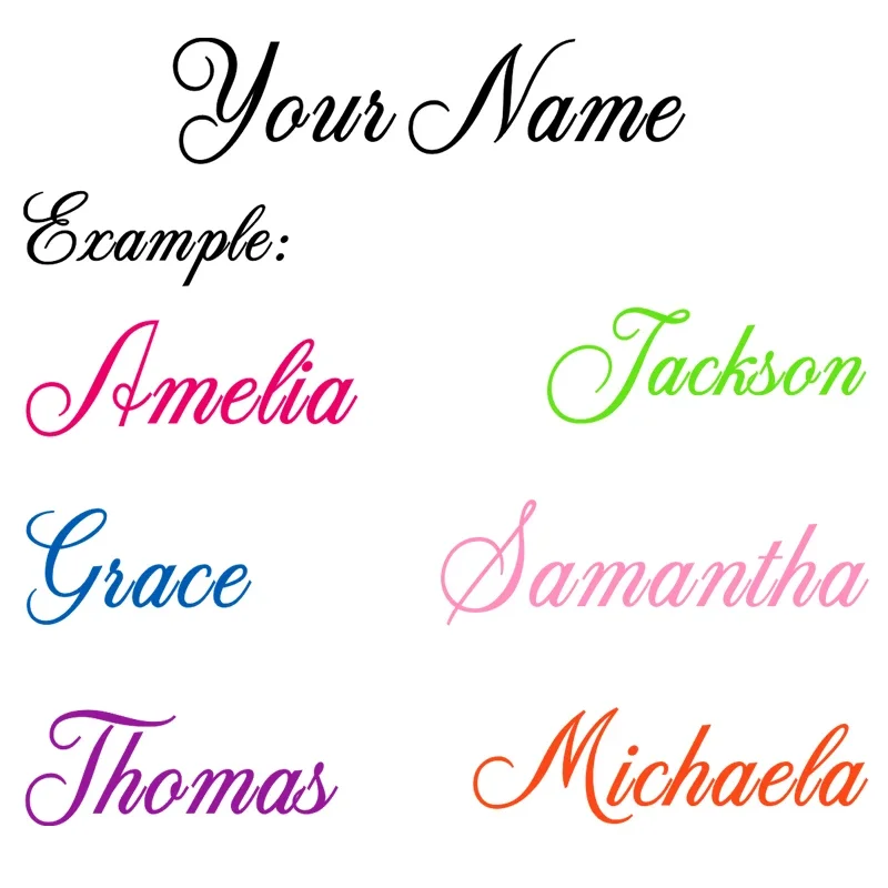 Personalized Name Vinyl Decal Wall Sticker Car/Door Window Custom Name Boys Girls Bedroom Decal 20 Colours Choose