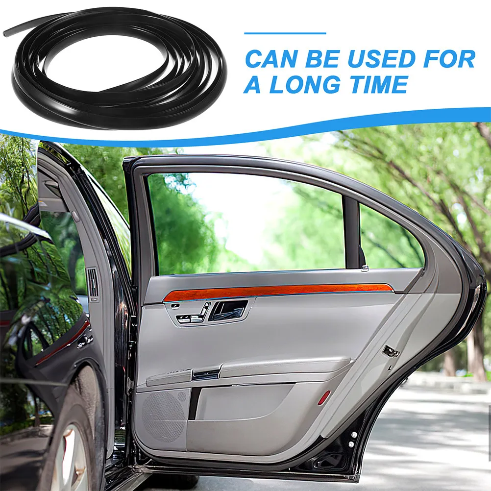 6 Meter Rubber Car Door Seal Strip with Self-Adhesive Backing Quiet Driving Noise Isolation Edge Protection Universal Fit Door