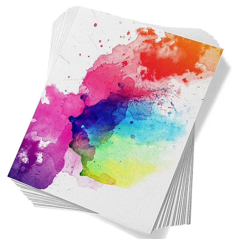 QWE-180 Sheets Watercolor Paper, Cold Press 50% Cotton 140Lb /300Gsm Acid-Free Bulk White Paper (7.68 X 5.31 Inch)