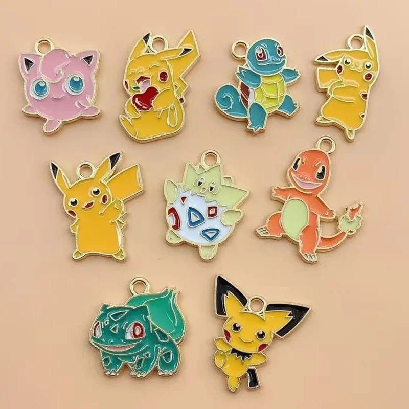 10 Uds. De dijes esmaltados de Personaje de Anime de dibujos animados, pendiente colgante para hacer llavero DIY, collar, aceite de goteo, accesorios de joyería de Metal
