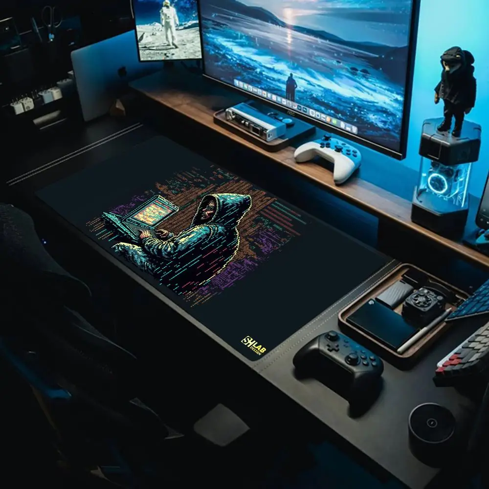 

Pixel Hacker Mouse Pad Large Gaming Mouse Pad Keyboard Gamer Rubber Anti-wrinkle desk mat Non-slip Bottom Desk Mat
