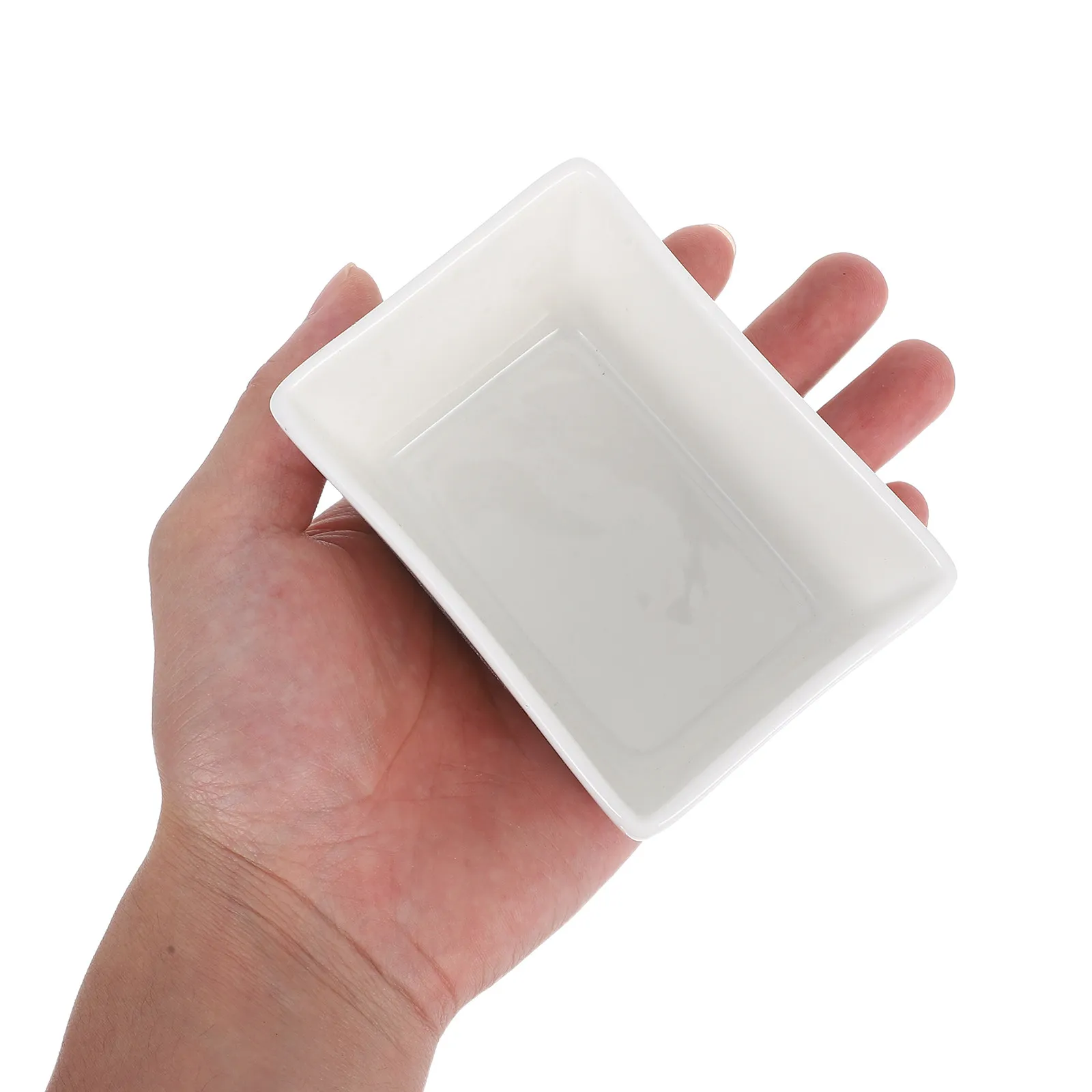 2Pcs Rectangular Ceramic Sugar Jar White Sugar Storage Container for Kitchen Coffee Bar Farmhouse Decor Candy Salt Pot Dipping