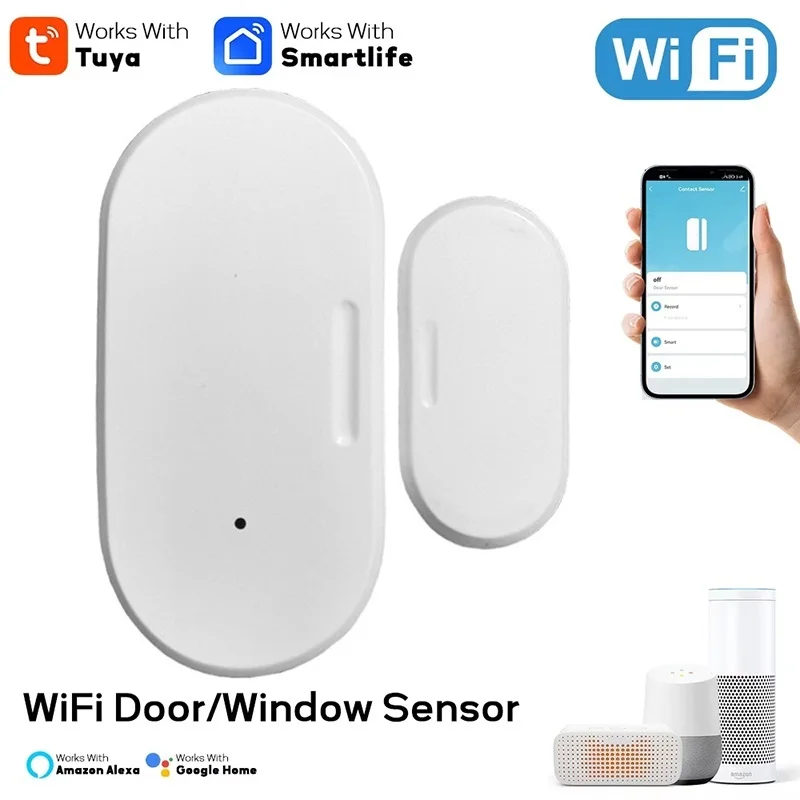 

Tuya Zigbee Smart Door Window Sensor Smart Security Alarm Open Closed Detectors Home Anti-theft Door Contact Sensor App Control