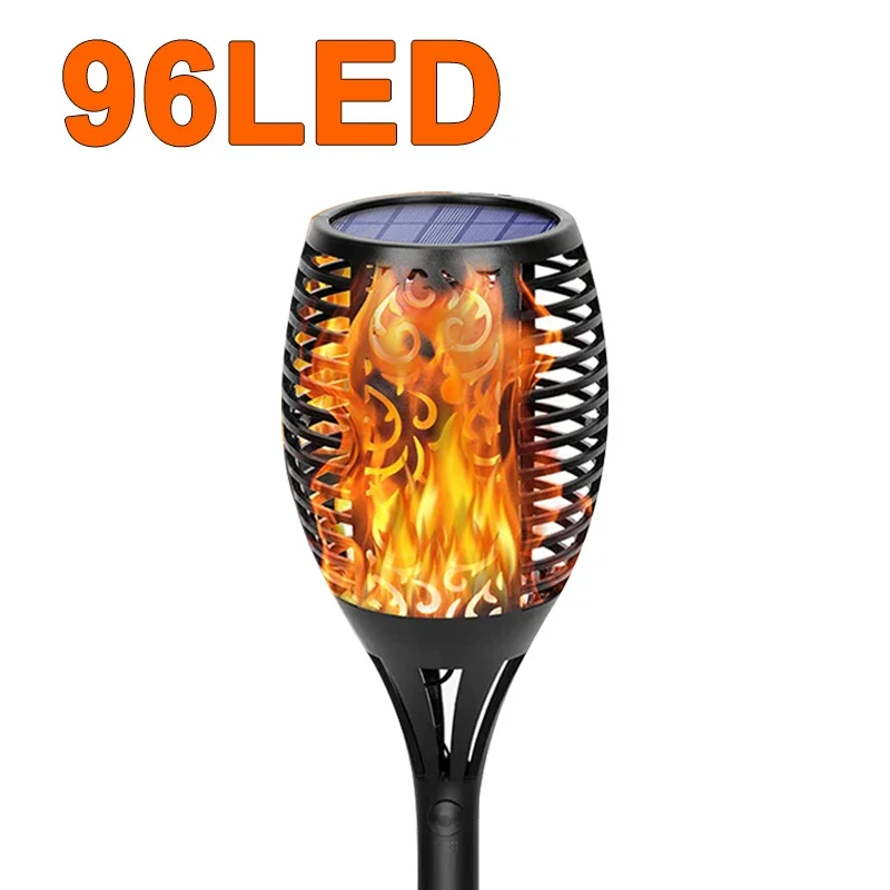 12/33/96LEDs Solar Flame Zaklamp Flikkeren Licht Waterdichte Tuin Decoratie Outdoor Gazon Pad Yard Patio vloerlamp