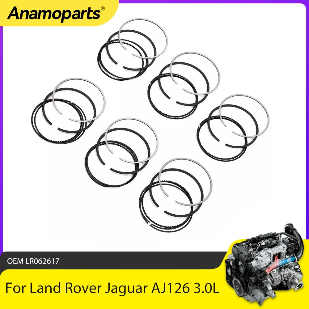 Engine Parts Piston Rings Set Fit 3.0 L Gas For Jaguar XE XF Land Rover Discovery Range Rover Velar 3.0L SC AJ126 306PS