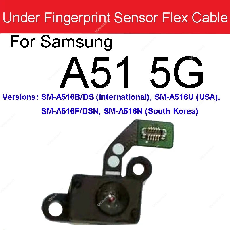 Home Button Touch Fingerprint For Samsung A30S A31 A41 A50 A51 A70 A70S A71 A90 5G Touching Under FingerPrint Sensor Flex Cable