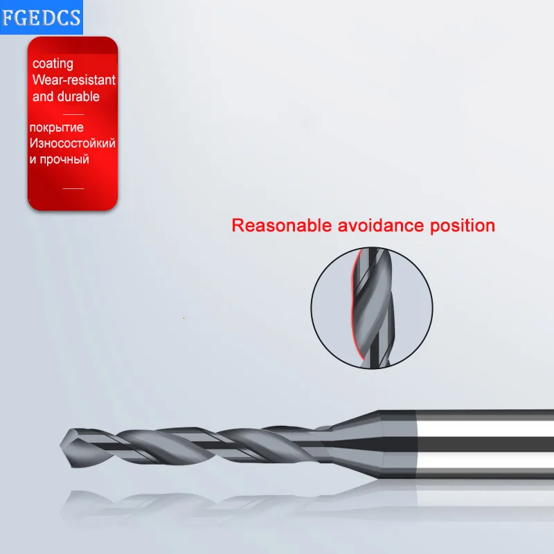 Broca de metal monolítica contínua do micro-diâmetro para a máquina do cnc broca de aço inoxidável dura da torção do tungstênio da broca da liga do carboneto