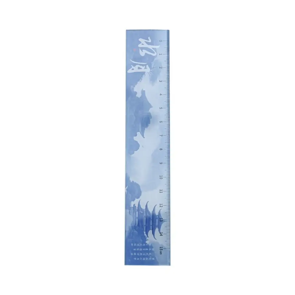 National Style Acrylic Ruler Oriental Scenery Series Students High Appearance Level Ancient Stationery Creative Straight Ruler