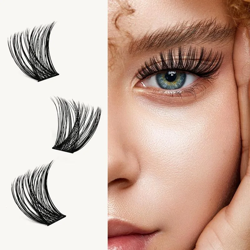 KEYYOU-Lash Kit de Extensão com Escova Mascara, Cola Lash Kit, D Curl Cluster, impermeável, duradoura, DIY Volume, Bond, Seal