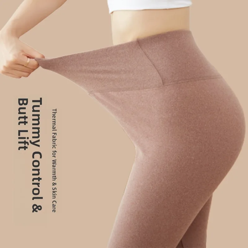 

Women's Thiened Fce Lined High Waist Autumn Pants Thermal Base Layer Trousers plus Size Belly Control Winter Wear