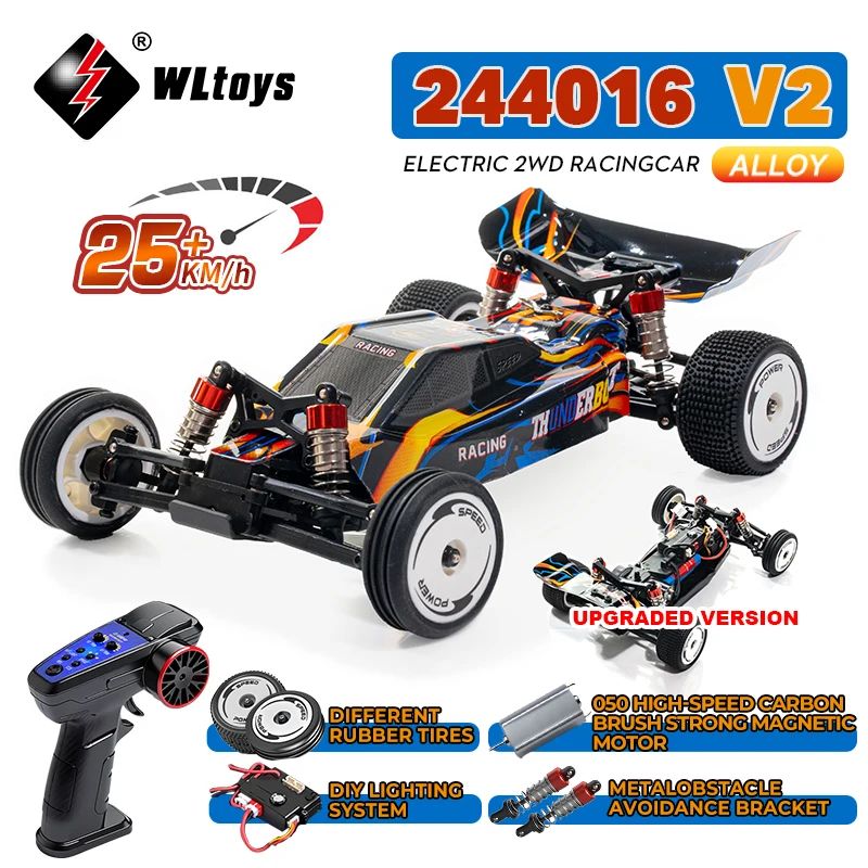 【¥5,078】WLtoys 244016 V2 1/24 RCレーシングカー 2WD 25km/h バッテリー1個付き 特別割引-アリエク特価アラート