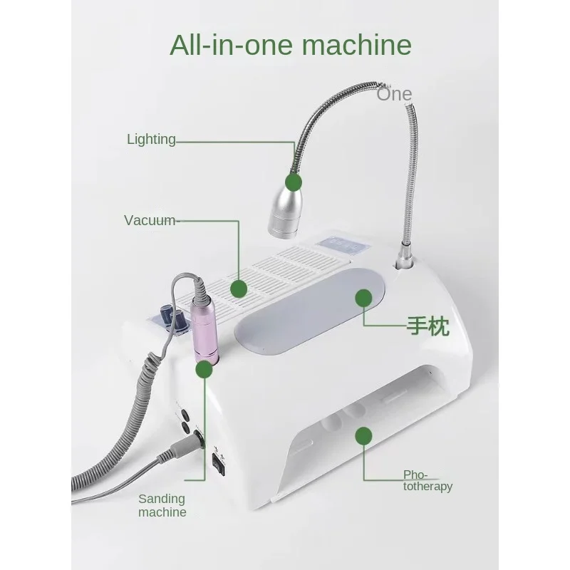 Nail art 5-in-1 grinder Nail art light 96W aspirapolvere illuminazione cuscino a mano set di macchine all-in-one