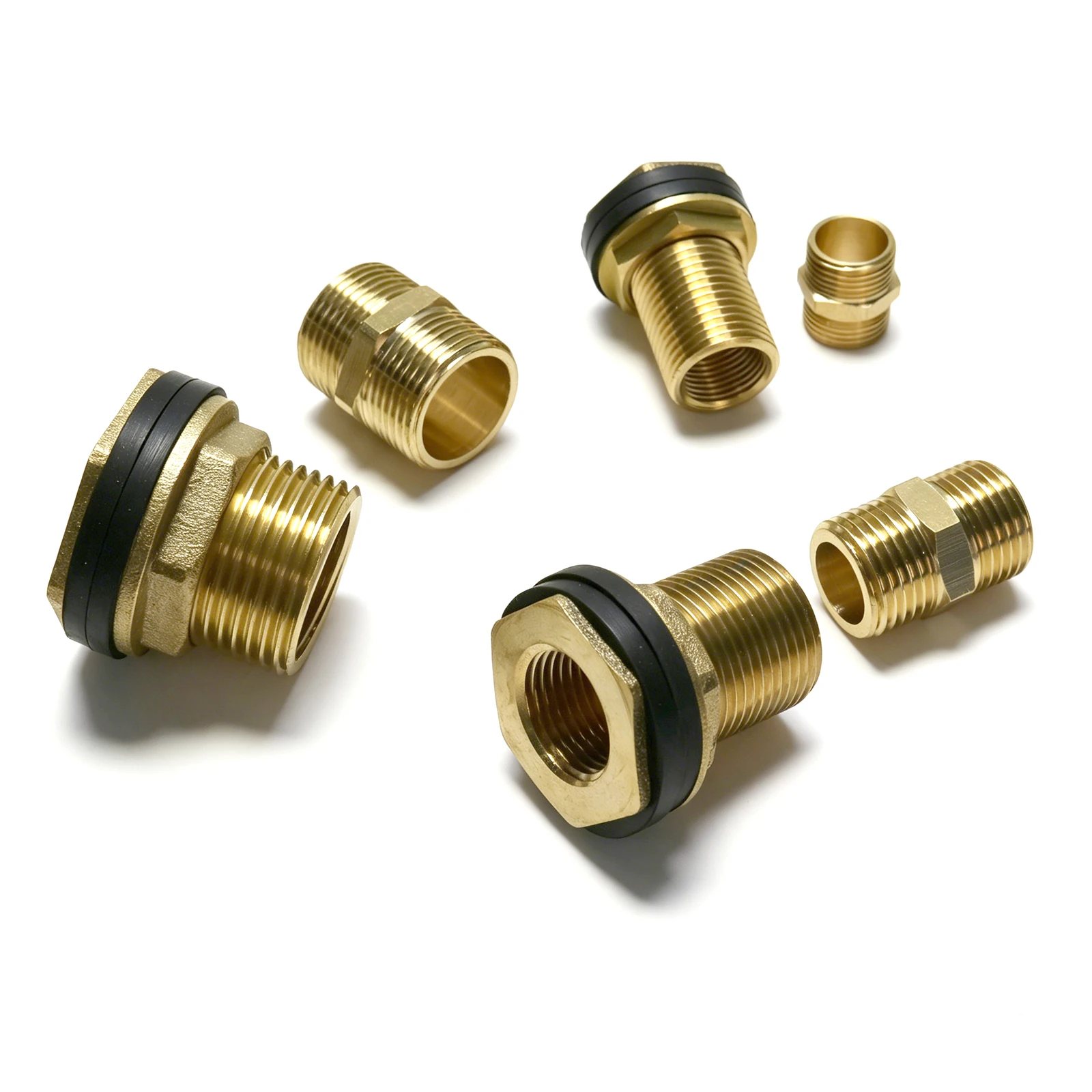 

Brass Bulkhead Tank Connector Double Male Thread Nipple Water Tank Through Wall Plumbing Pipe Fitting BSP Thread Water Hose Adap
