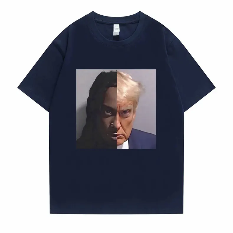 Rapper Playboi Carti Donald Trump Mugshot T-shirt Men Women Funny Rap Meme Narcissist Opium Whole Lotta Red Die Lit WLR Tshirt