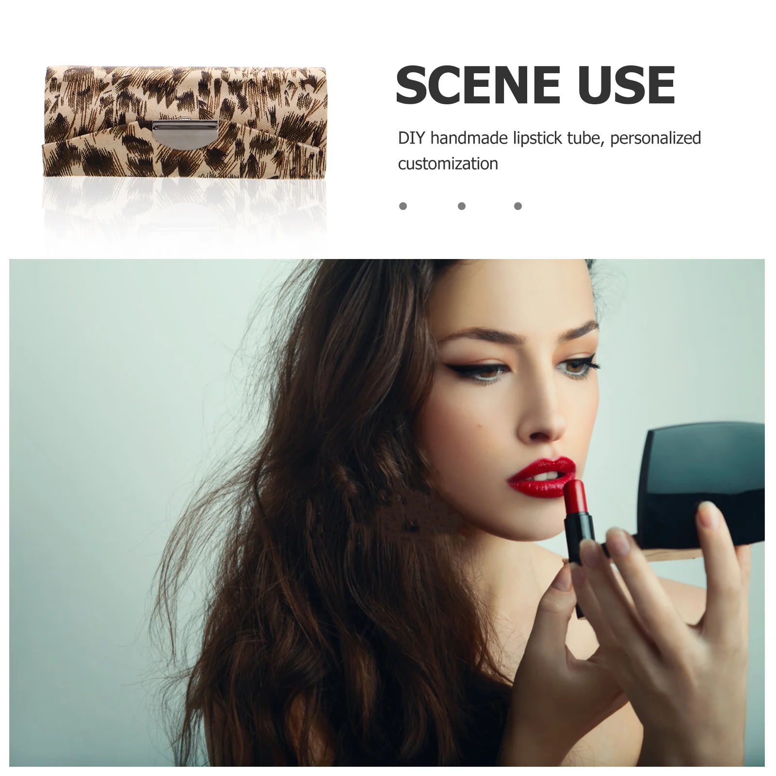 Étui à rouge à lèvres imprimé léopard, petit Kit de rangement, sac de rangement de voyage de maquillage pour sac à main en tissu de soie pour femmes