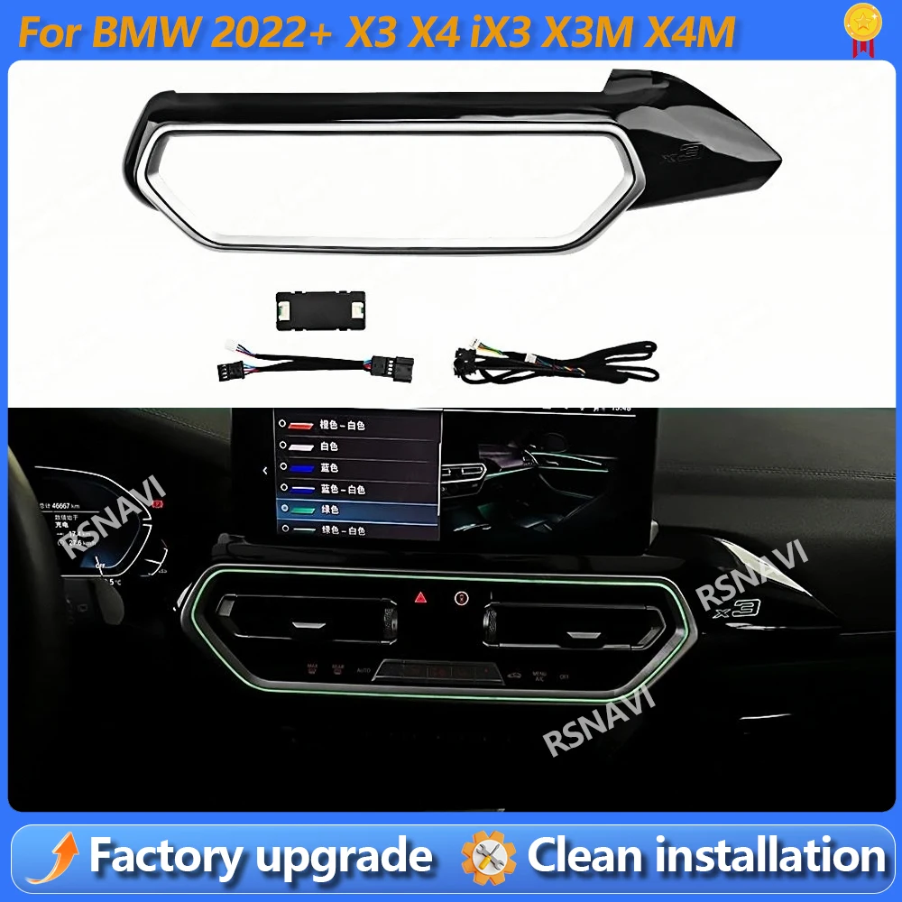 

Car LED For BMW X3 X4 G01 G02 IX3 X3M X4M Center Air Condition Vent Outlet Panel Center Control 11 Colors Atmosphere Lamp Panel