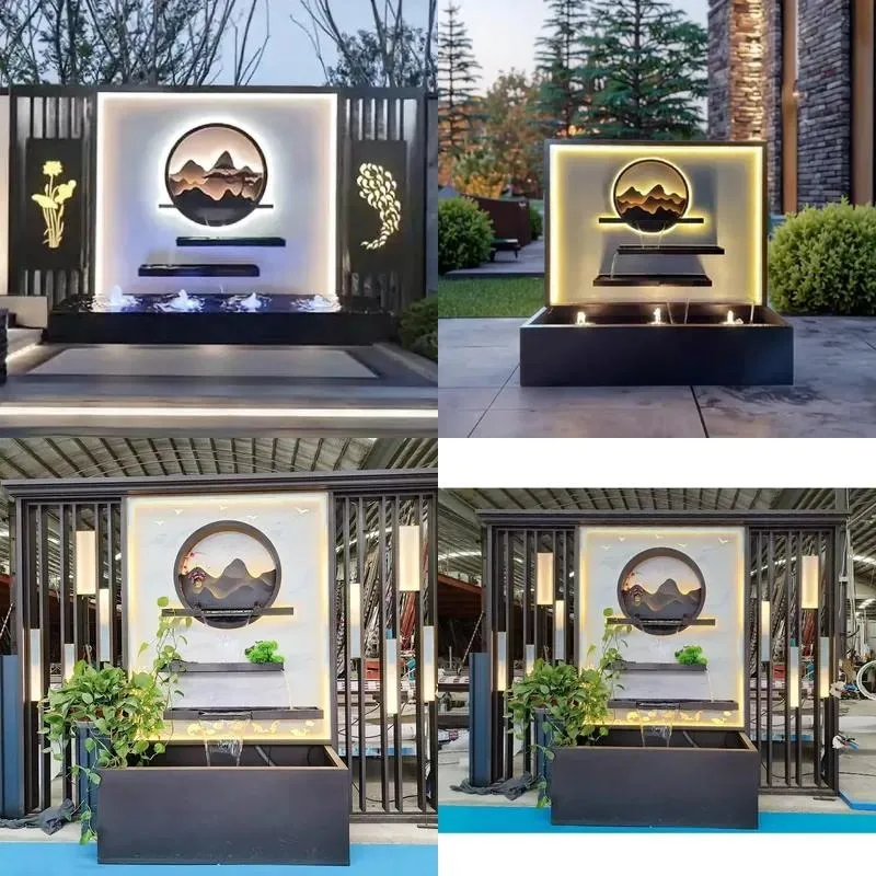 Luxury Modern LED Hanging Painting Nine Fish Wall Decor Luminous Acrylic Art with Paper Tray Base