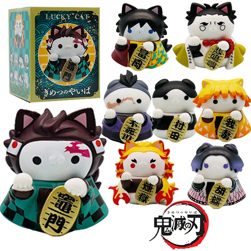 Anime 14cm Demon Slayer Figur Nezuko Tanjirou Zenitsu Inosuke Kyoujurou Giyuu Kawaii Qposket PVC Modell Spielzeug Kindergeschenk