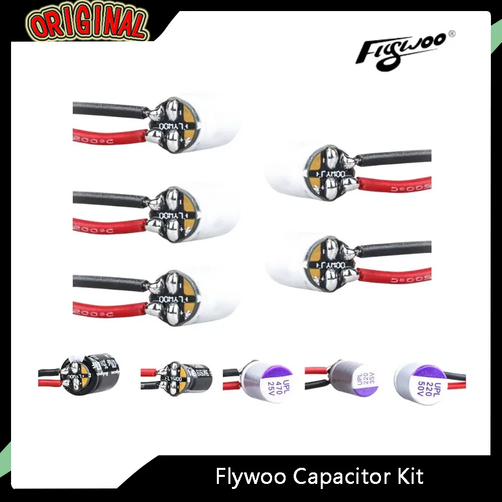 

Flywoo Capacitor Kit - UNICON UPL & RUBYCON Capacitors (25V/35V/50V, 220UF/470UF) with PCB