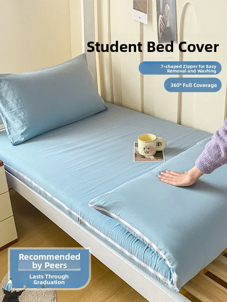 

Waable Cotton Mattr Cover Full Wrap Zipper Protective Dustproof Bed Canopy 80x90 Four Season Universal for Student Dorm...