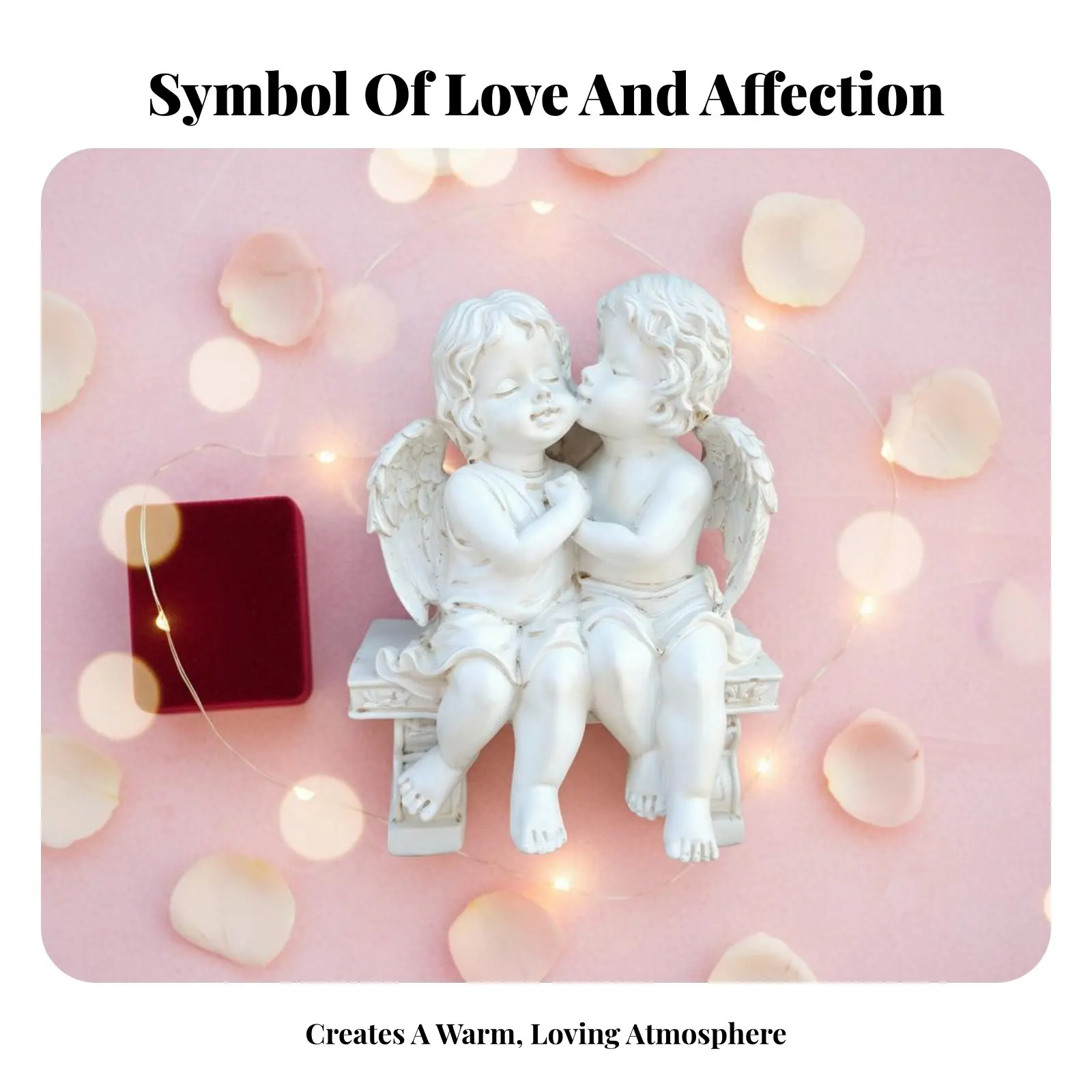 Cherub Couple Figurine Creative Design Kissing Cherubs Statue Small Feathered Cherub Figure Elegant Craftsmanship for Bedroom