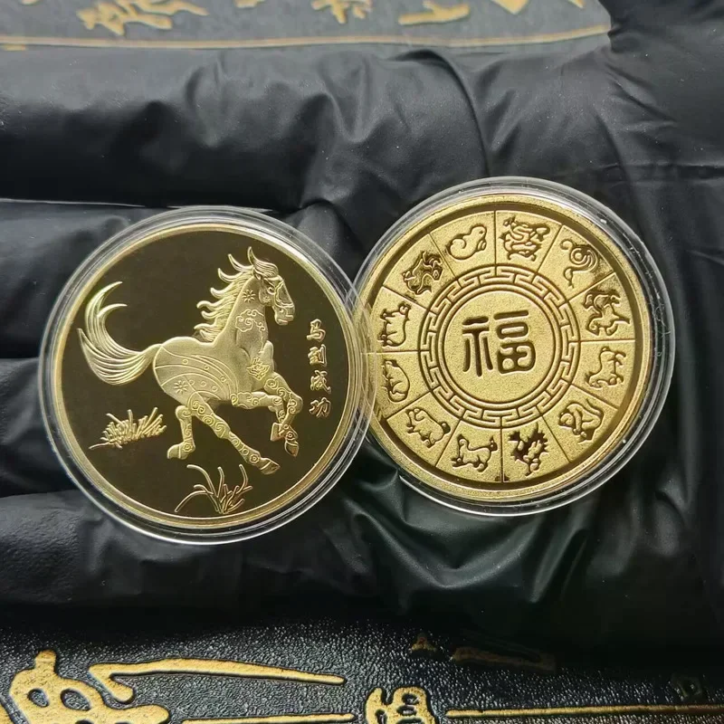 1-5-шт-2026-памятные-монеты-с-годом-лошади-коллекционные-украшения-металлические-поделки-сувенирная-медаль-с-изображением-лошади-новогодний-подарок