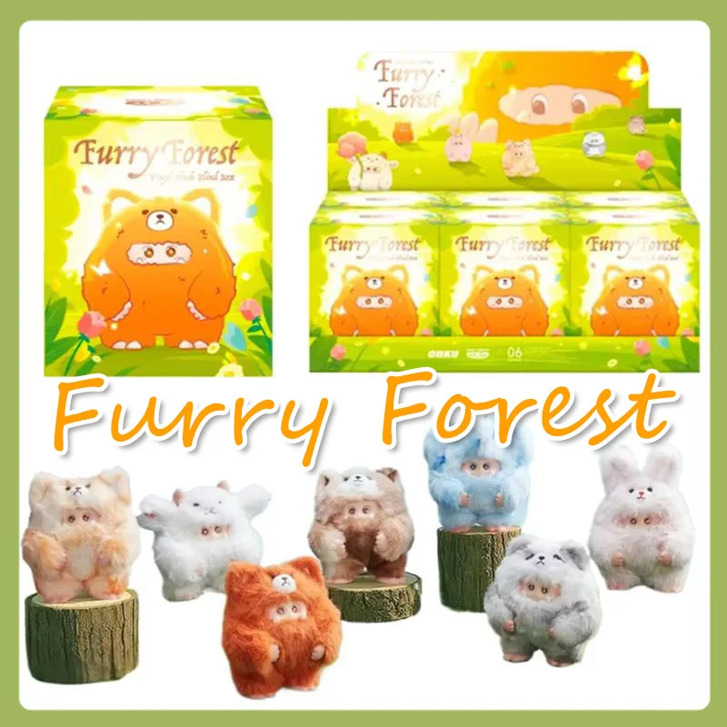 本物のふわふわ笑いモンスター毛皮の森ビニールブラインドボックス第二世代アニメアクションフィギュア漫画装飾おもちゃペンダントギフト