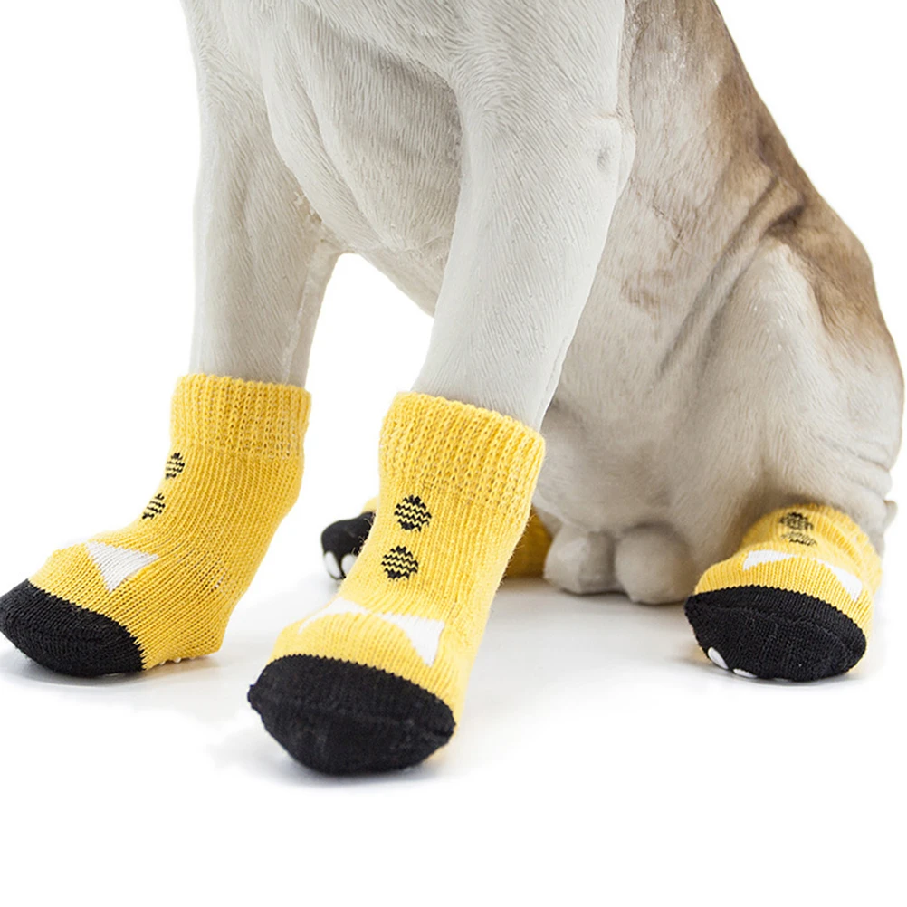 

4 Pcs Anti-slip Cotton Socks Dog Grips Pet Small Gripper for Dogs Doggie Non-slip