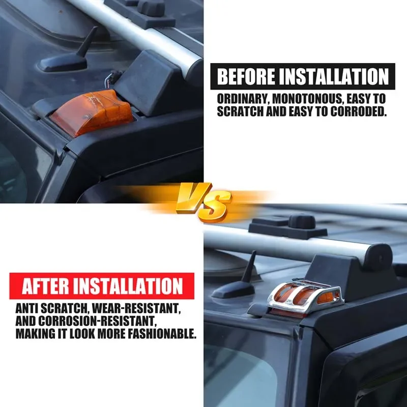 

Aluminum Alloy silver For Hummer H2 2003-2010 Car styling car roof side lampshade car exterior protection accessories 4Pcs