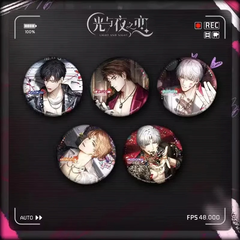 Light and Night Osborn Evan Sariel Charlie Jesse Cosplay  High Appearance Level Gift Badge Cute Q Version Brooch Delicacy