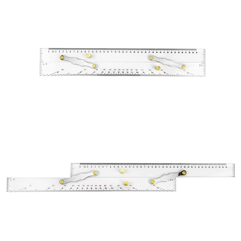 3X Marine Parallel Ruler Clear Scales, Mapping Points To Pull Parallel Ruler 450MM, Nautical Charts Parallel Ruler