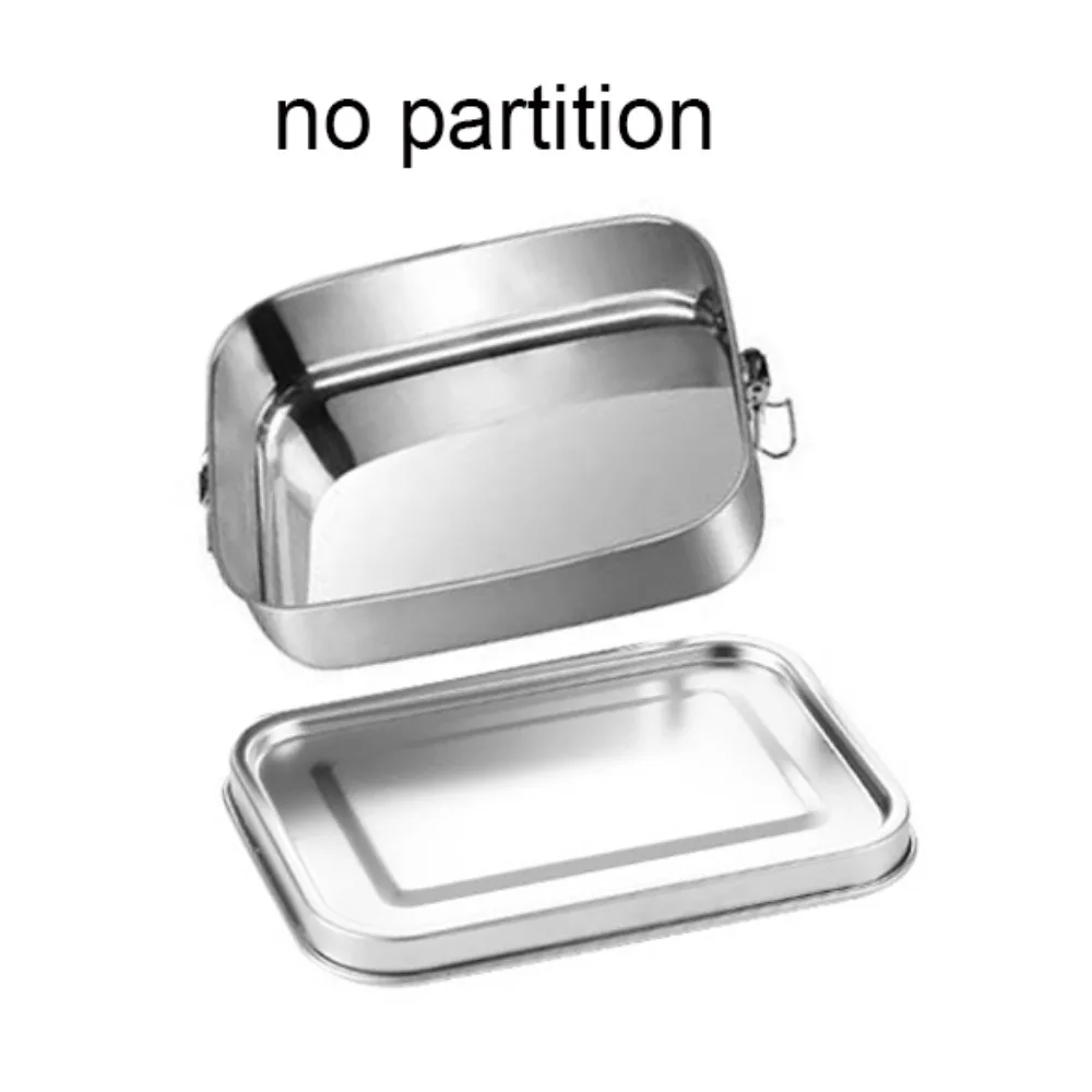 

Прямоугольный ланч-бокс из нержавеющей стали 304, отдельный с уплотнительной лентой, контейнер для еды, герметичные съемные перегородки