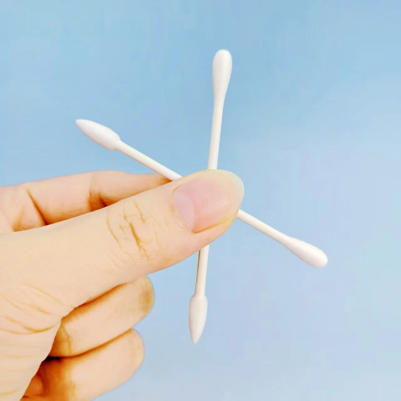 200개 앤티크 테마 패턴 면봉, 둥근 끝이 있는 흰색 청소용 면봉, 선물용 면봉